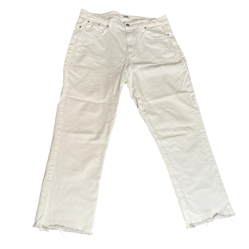 Paige White Brigitte Straight Leg Jeans 33x25